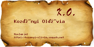 Kozányi Olívia névjegykártya