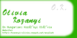 olivia kozanyi business card